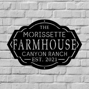 Custom Farm House Sign White Brick Background