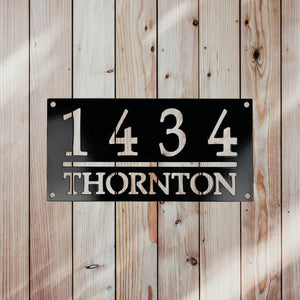 Custom Home Address Sign Black Paint Wood Background