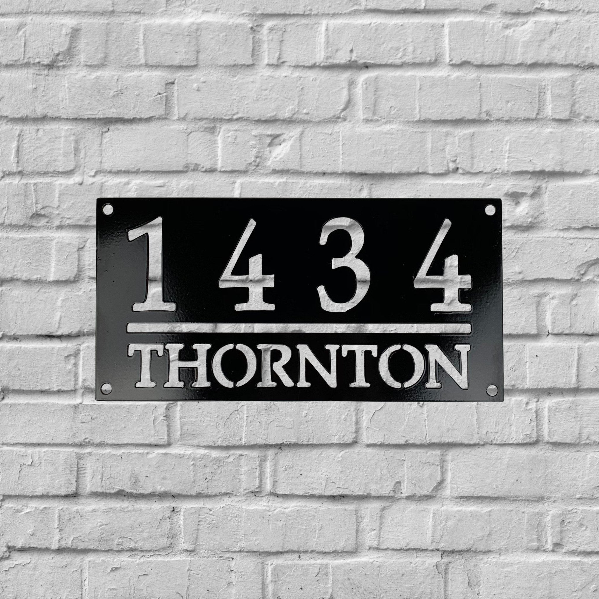 Custom Home Address Sign Black Paint Chalk Background