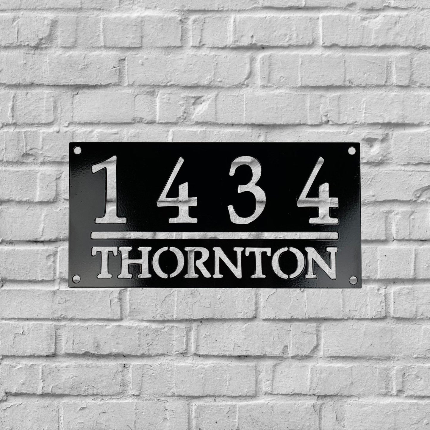 Custom Home Address Sign Black Paint Chalk Background