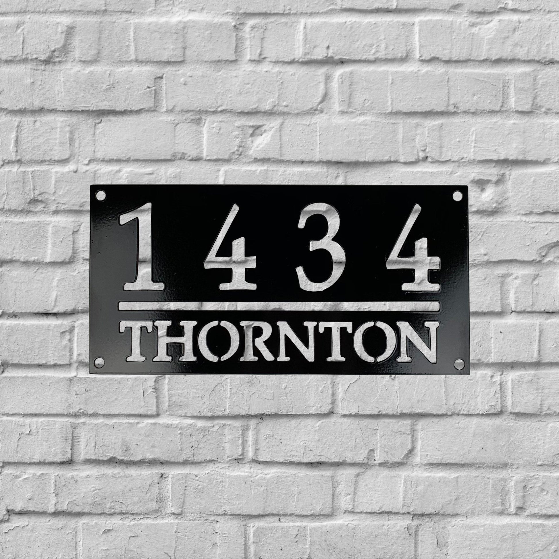 Custom Home Address Sign Black Paint Chalk Background