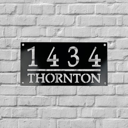 Custom Home Address Sign Black Paint Chalk Background