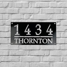 Load image into Gallery viewer, Custom Home Address Sign Black Paint Chalk Background