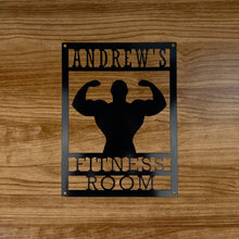 Load image into Gallery viewer, Custom Gym Wall Art Stained Wood Background