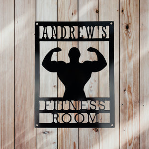 Custom Gym Wall Art Black Paint Wood