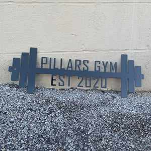 Pillars Customs Custom Home Gym Wall Art Sign Black Paint