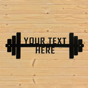 Custom Home Gym Wall Art Sign Black Paint Wood Background