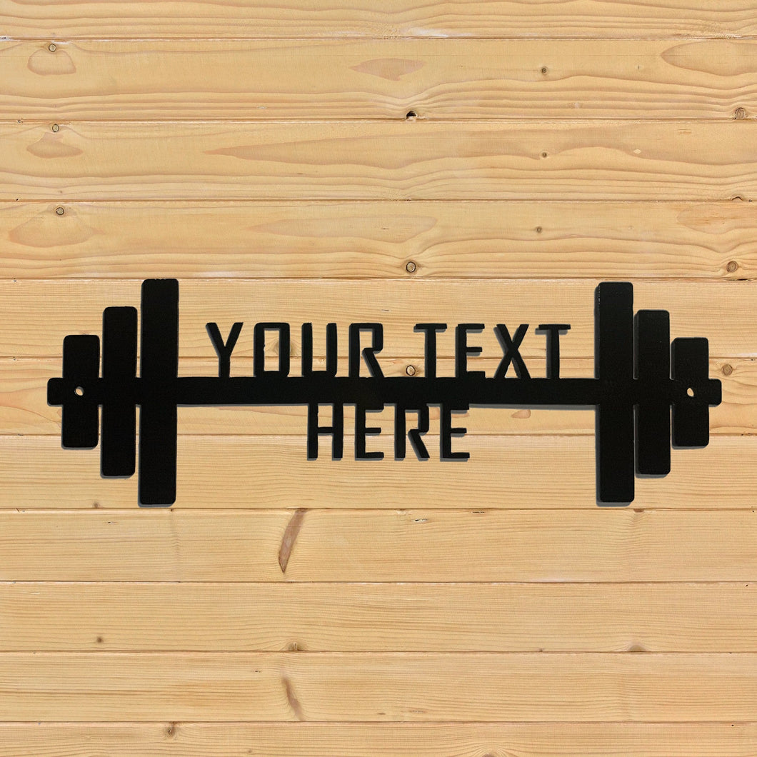 Custom Home Gym Wall Art Sign Black Paint Wood Background