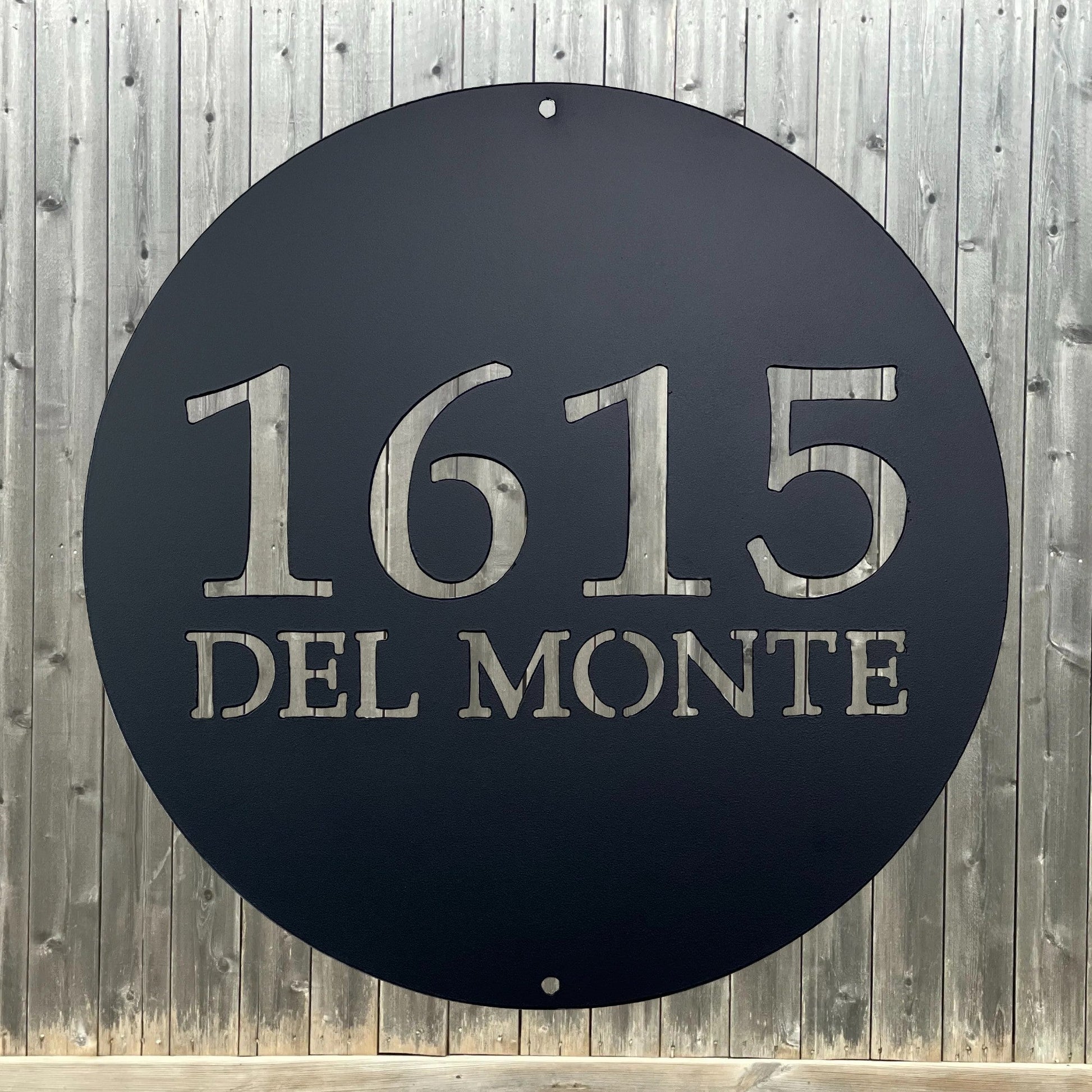 circle address sign stock