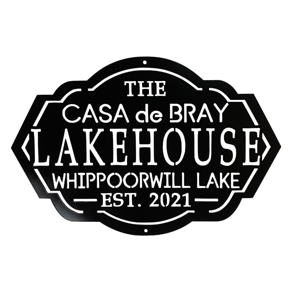 Custom lake house sign black