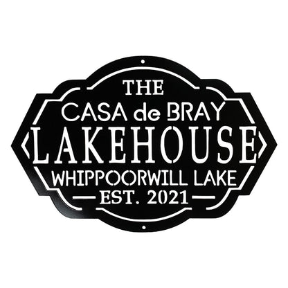 Custom lake house sign black