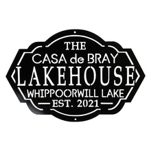 Load image into Gallery viewer, Custom lake house sign black