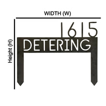 Load image into Gallery viewer, Custom lawn address sign metal dimensions