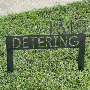 Custom lawn address sign metal