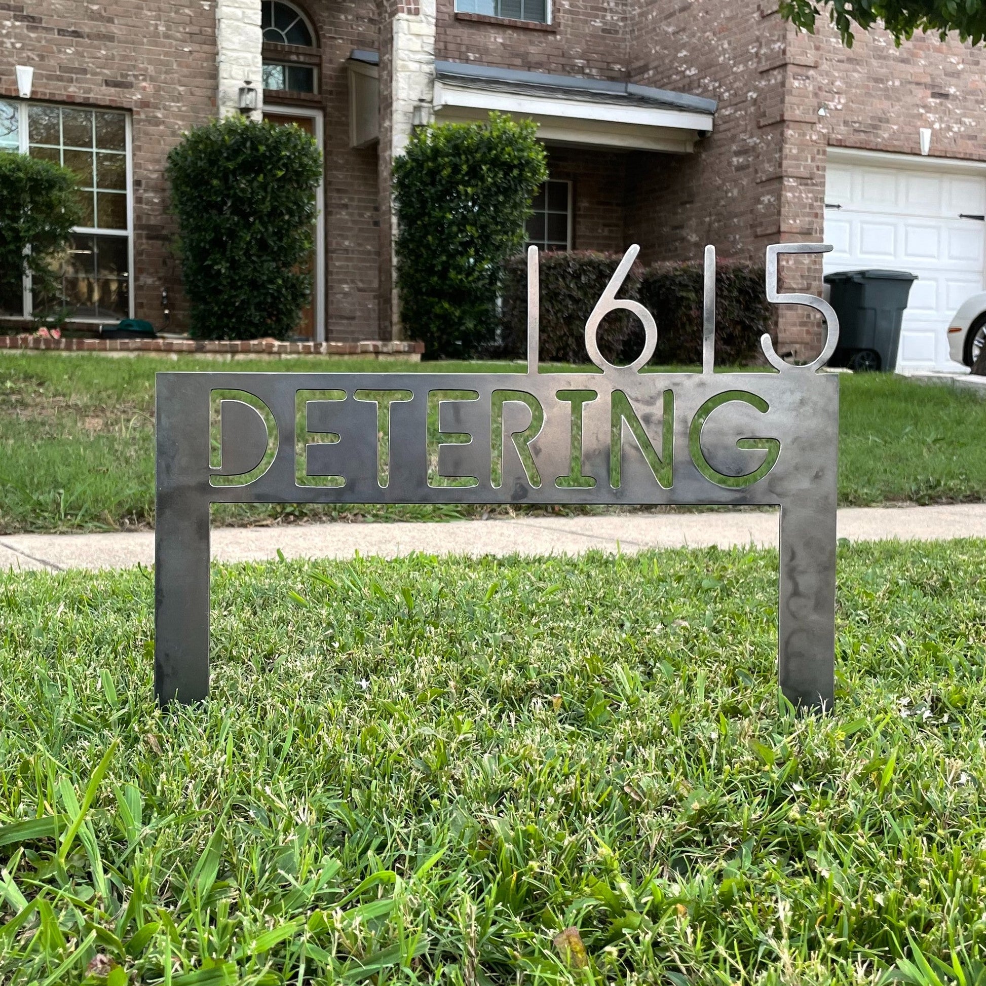 Custom lawn address sign metal