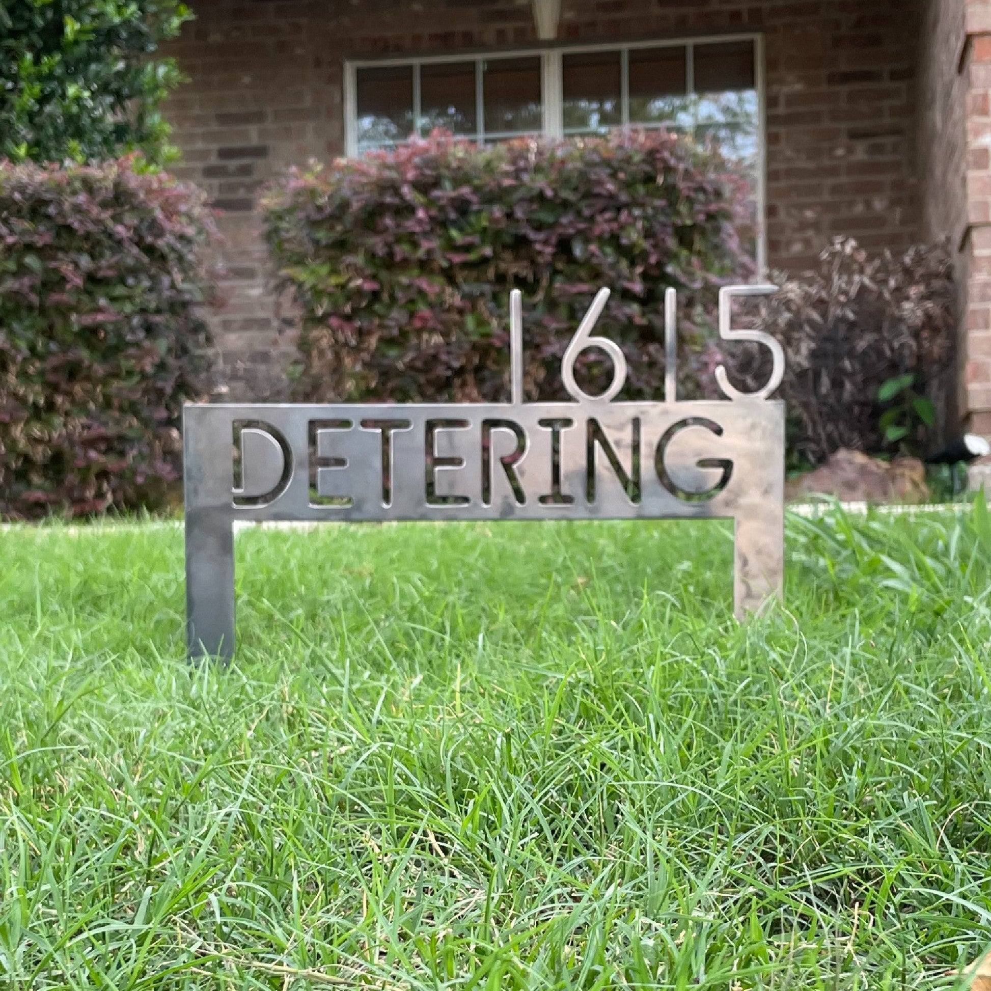 Custom lawn address sign metal
