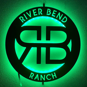 LED Sign with Green Lighting