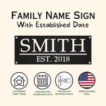 Load image into Gallery viewer, custom family name sign with established date benefits
