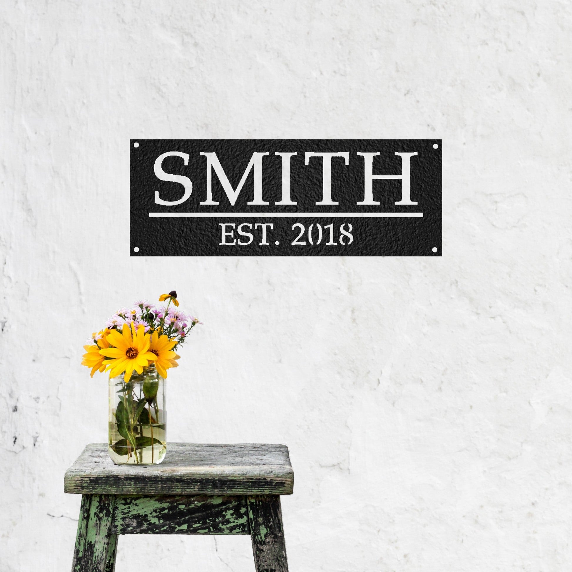 Custom Family Name Sign Black 2