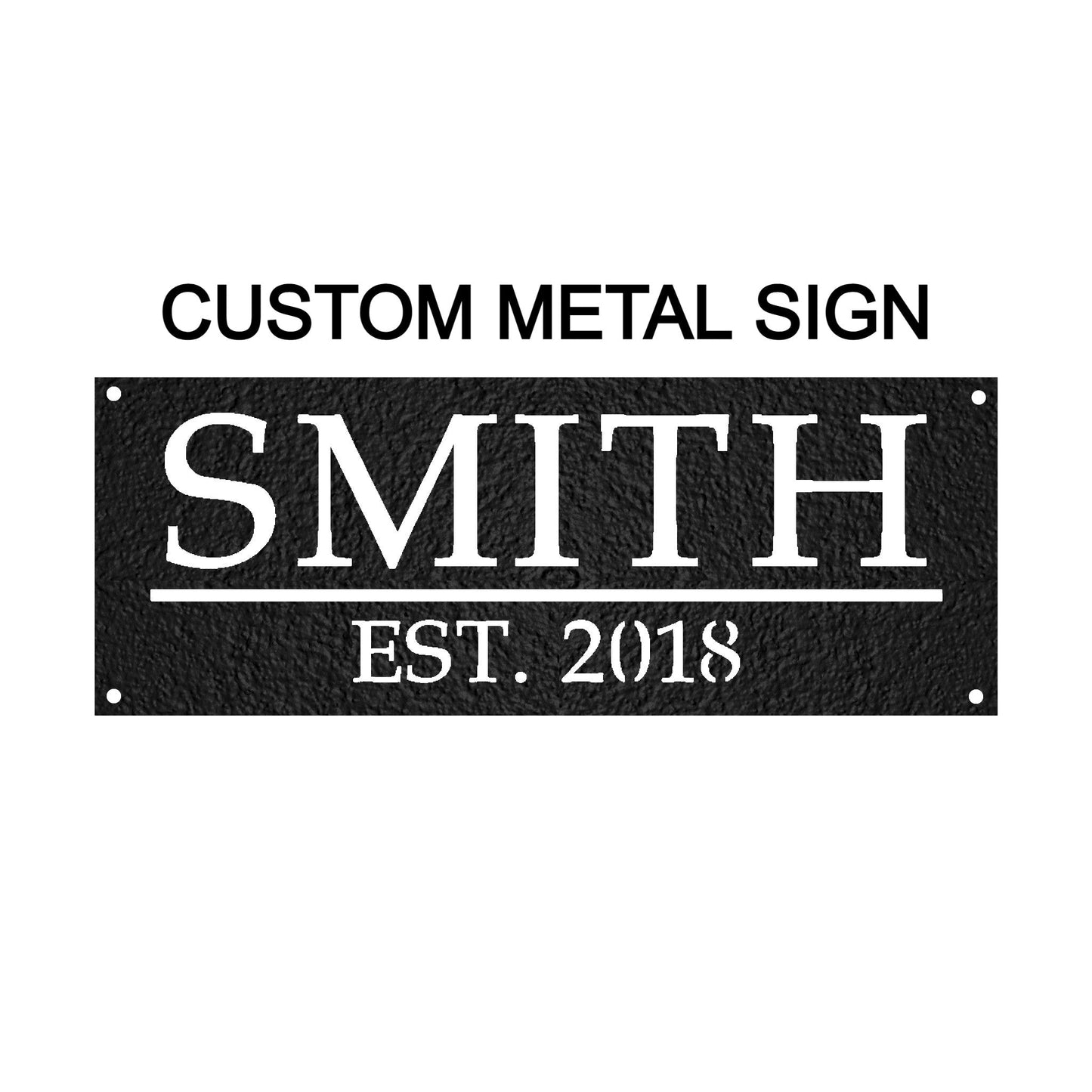 Custom Family Name Sign Black