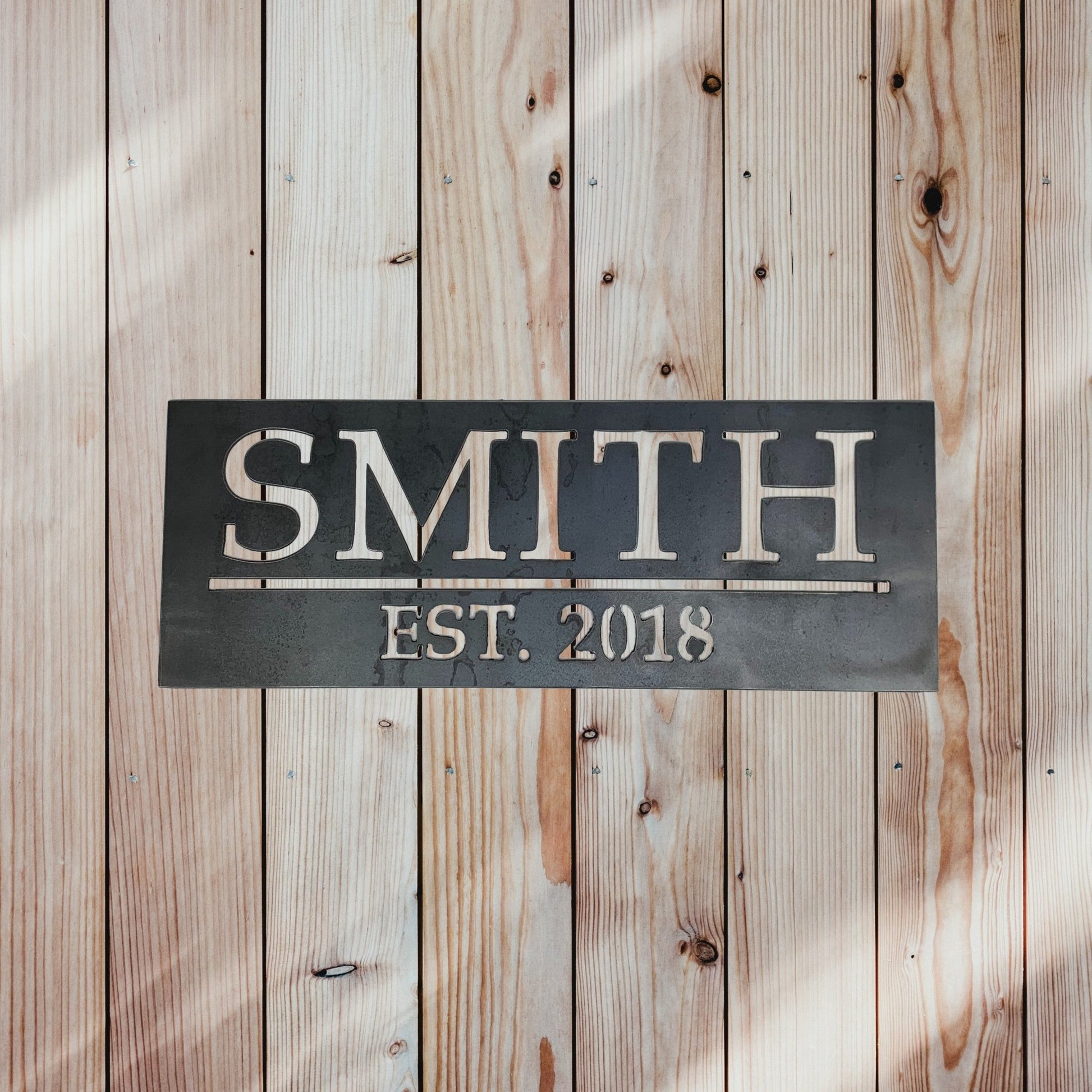 Custom Metal Sign Black Fence Background
