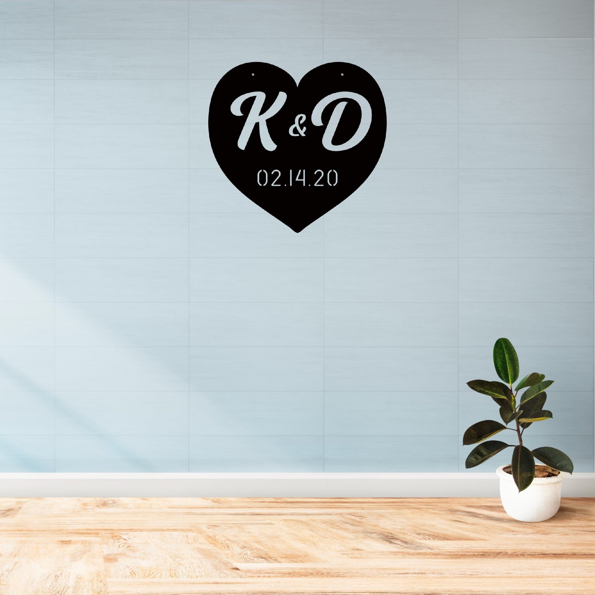 Custom Metal Heart, Heart Shaped Sign, Personalized Initials and Date, Perfect Wedding Gift, Made in USA