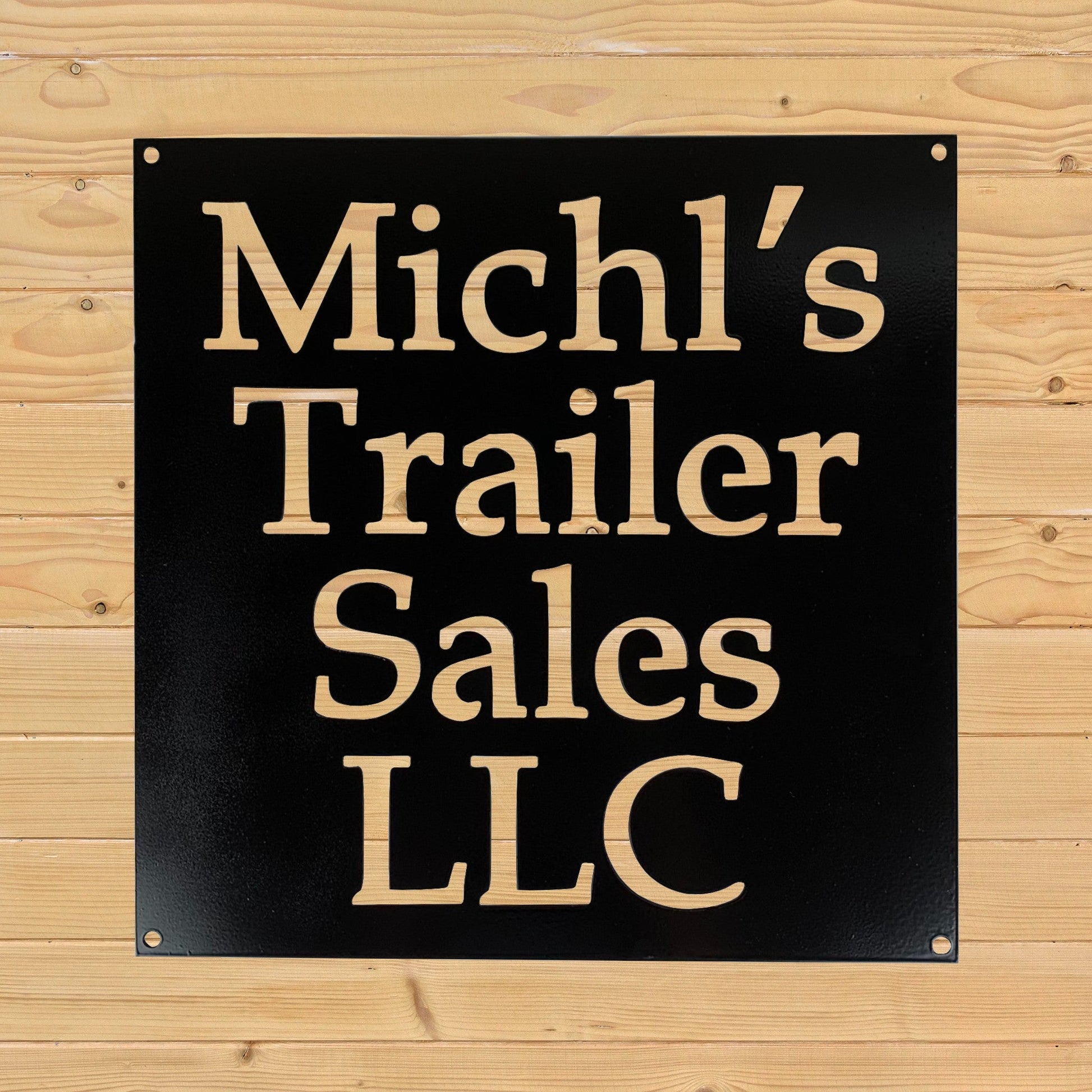 Custom Metal Sign Square Black Paint