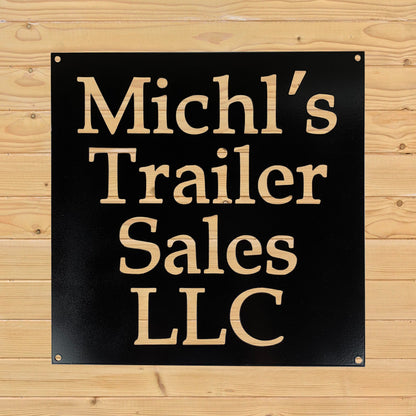 Custom Metal Sign Square Black Paint