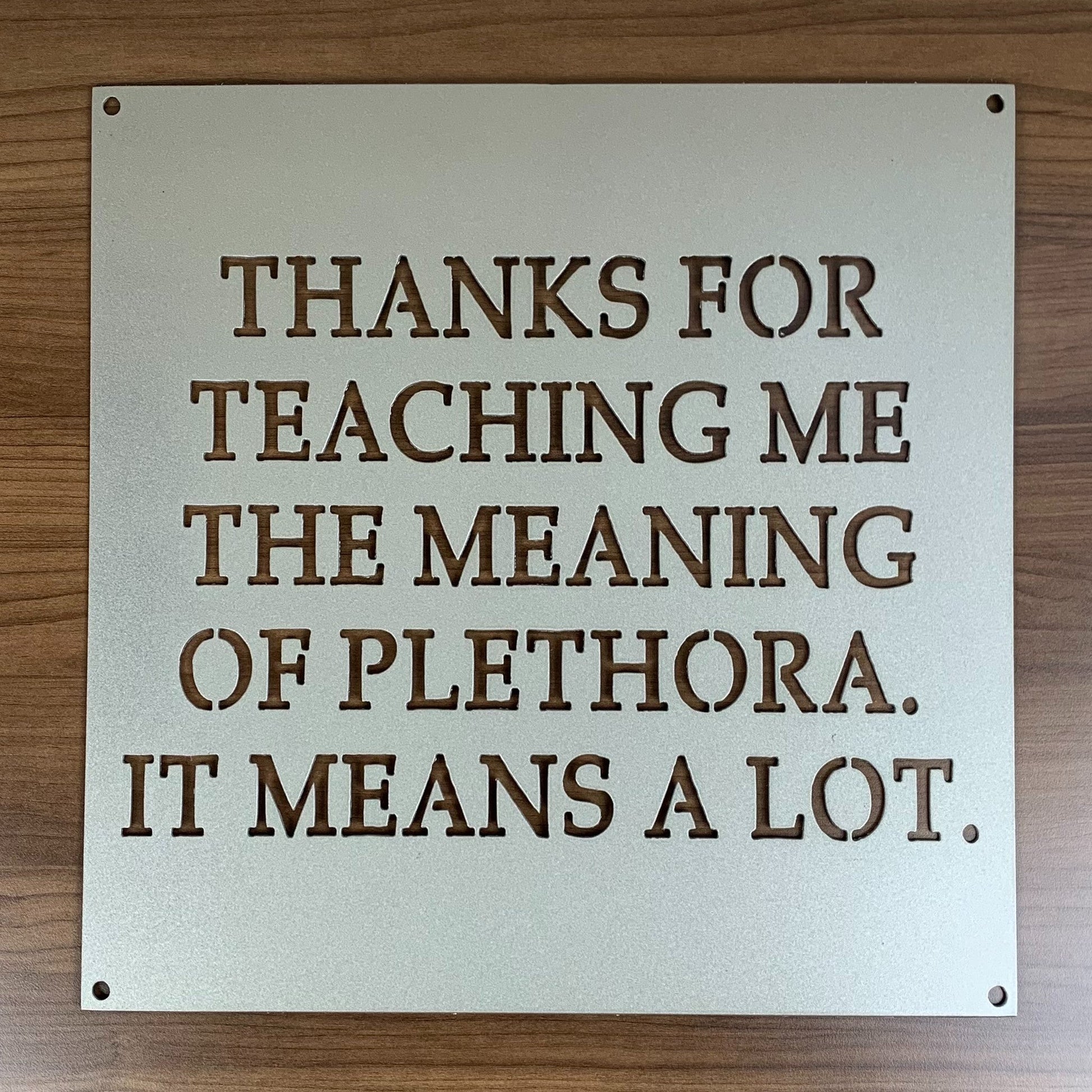 Custom Square Sign Text Silver Paint