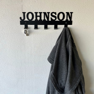 Customized family name coat rack wall mounted