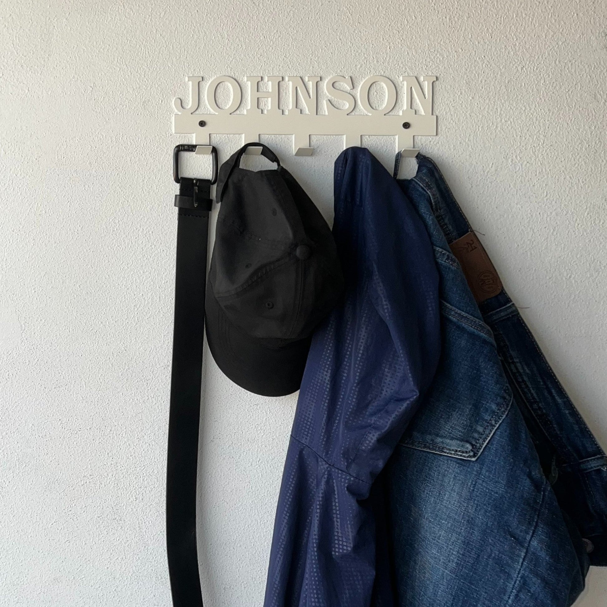 Hook rack on wall