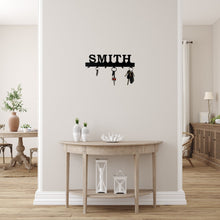 Load image into Gallery viewer, Custom name key rack with keys and a custom name on an entryway table