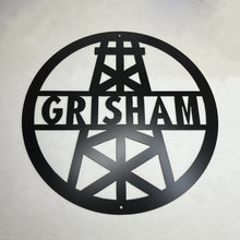 Load image into Gallery viewer, Custom oil derrick oilfield worker sign