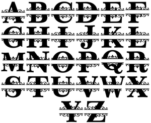 List of all split letter designs
