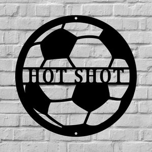 Custom Soccer Ball Metal Sign