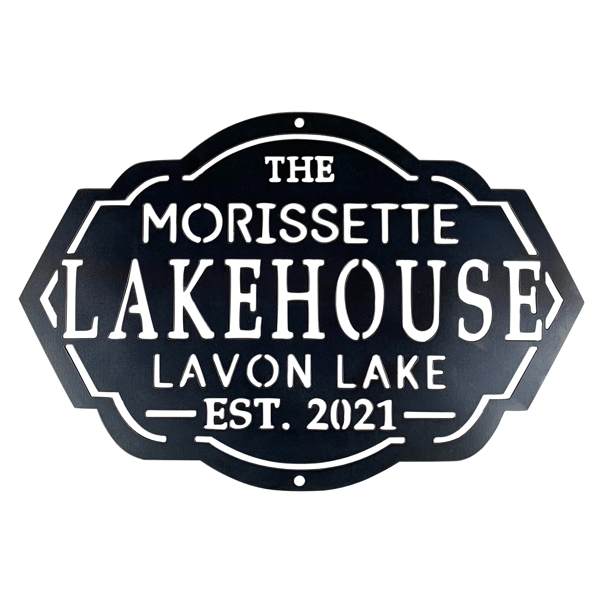 Custom lakehouse metal sign