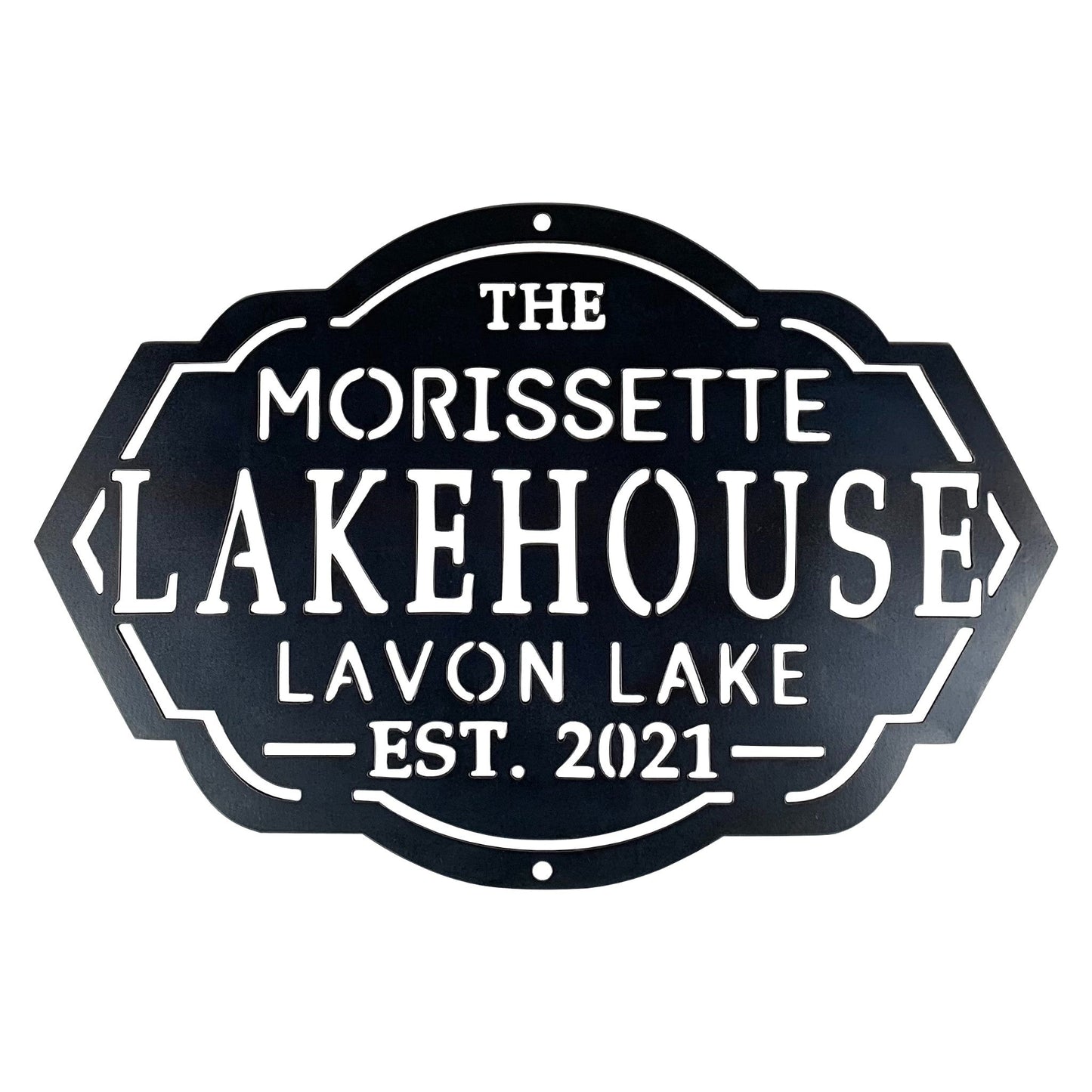 Custom lakehouse metal sign