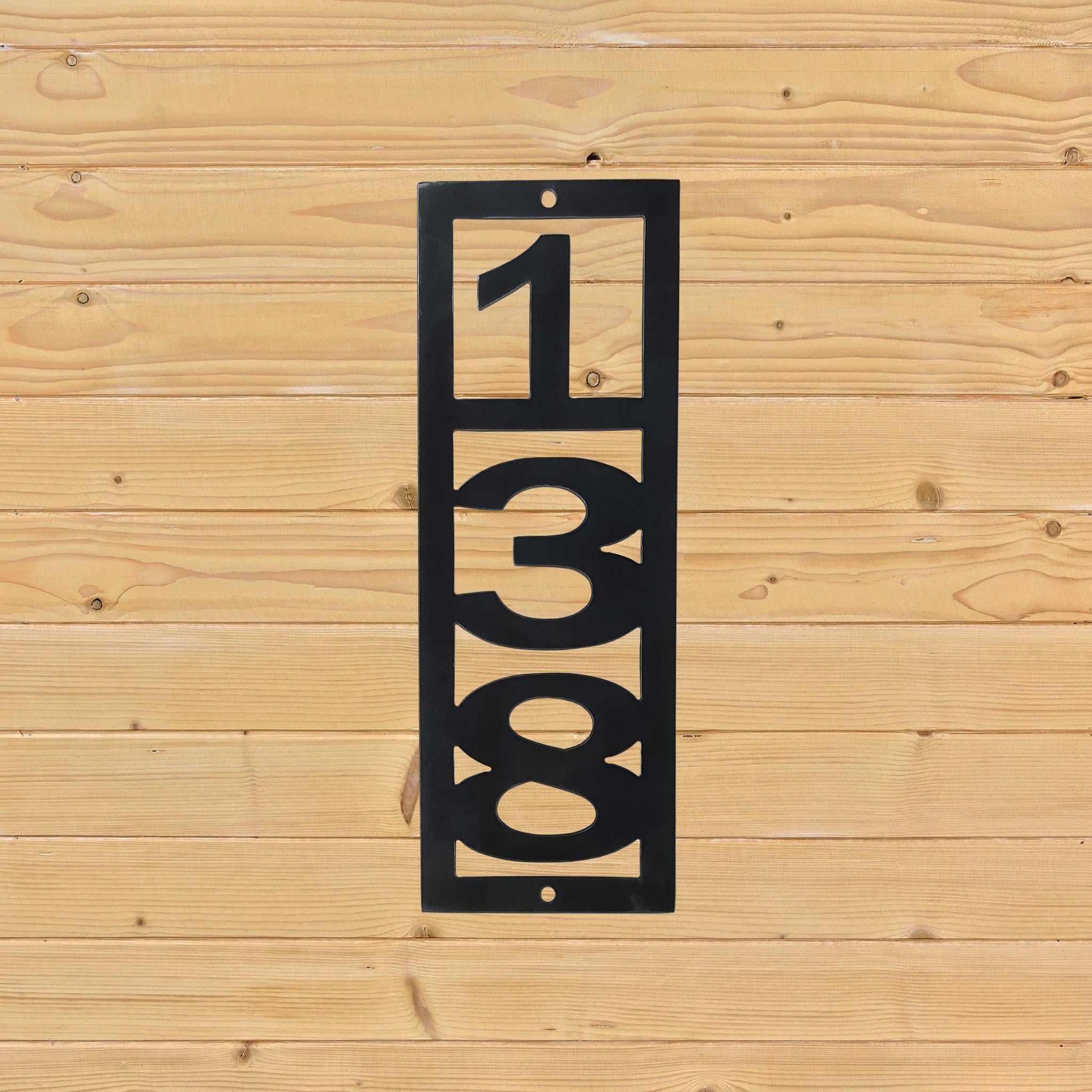 Custom Vertical House Number 138 Black Paint