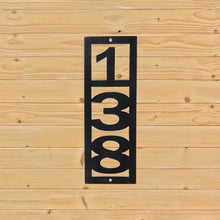 Load image into Gallery viewer, Custom Vertical House Number 138 Black Paint