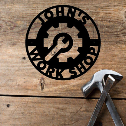 Custom Metal Workshop Tool Sign Metal With Name Mens Sign