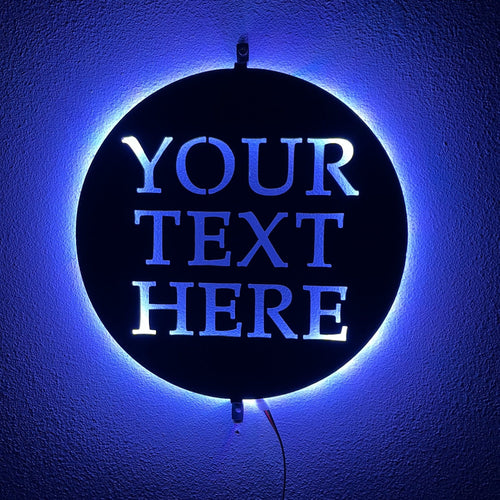 Customized LED Metal Sign with Blue Lighting