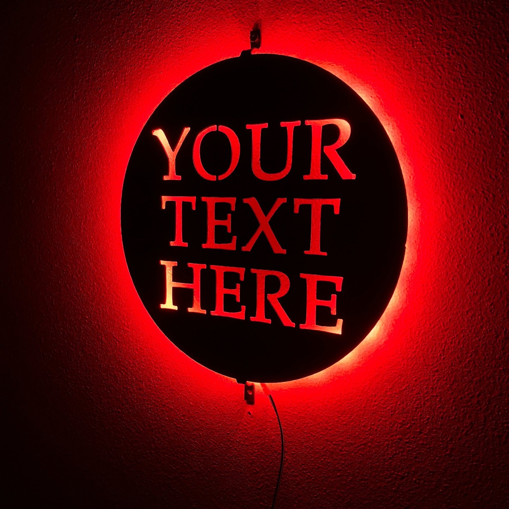 Customized LED Metal Sign with Red Lighting