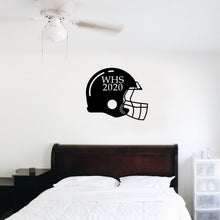 Load image into Gallery viewer, Custom Football Helmet Metal Sign Black Bed