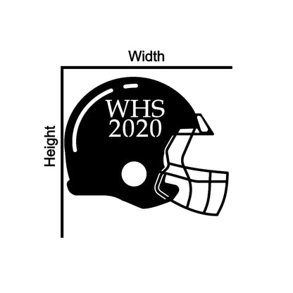 Custom Football Helmet Metal Sign Dimensions