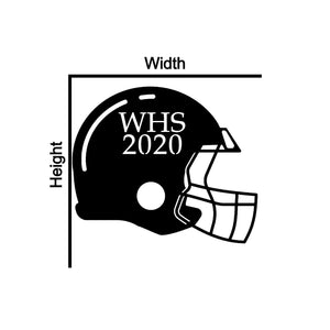 Custom Football Helmet Metal Sign Dimensions