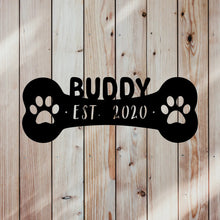 Load image into Gallery viewer, Dog Bone Name Sign, Custom Pet Decor For Dog Owners, Personalized With Dogs Name, Made in USA