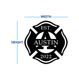 custom firefighter name sign dimensions