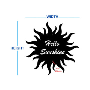 hello sunshine custom metal sign dimensions 