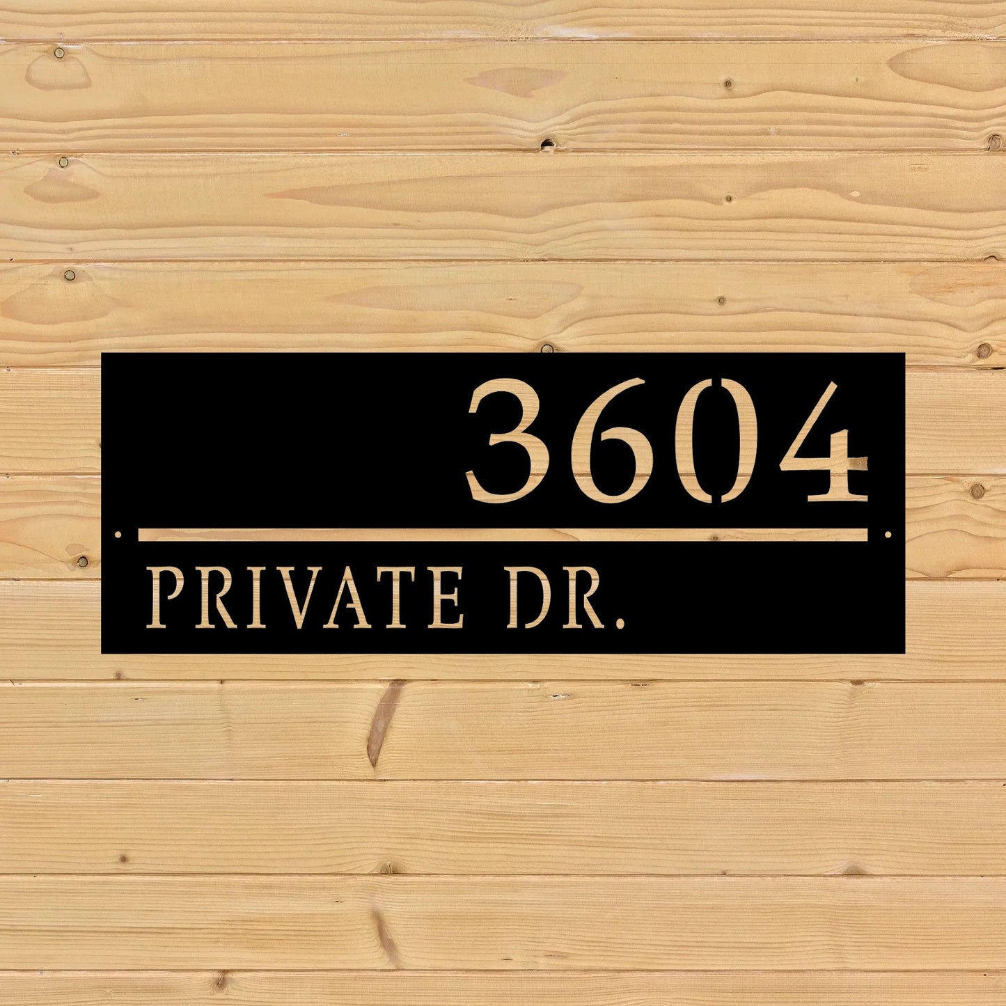 rectangular house address line sign