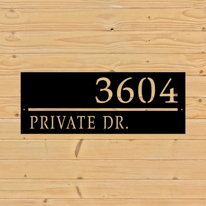 rectangular house address line sign